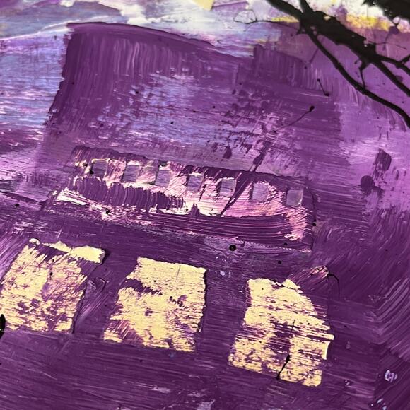 Original Framed Mixed Media Abstract Art Painting 14x17 "Executrix" - Picture 4 of 8